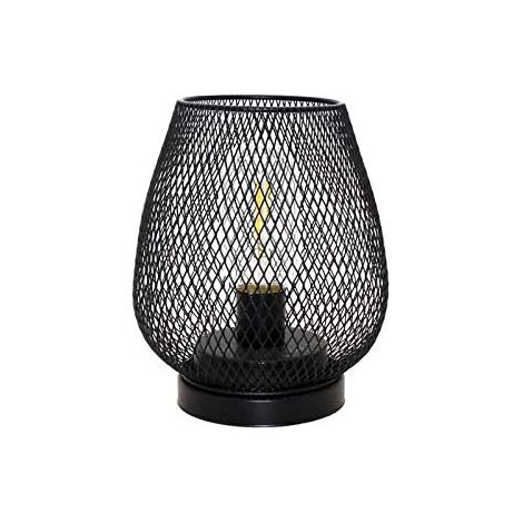 MINKUROW Nordischer Industriestil Retro Handwerk Drahtgeflecht Vogelkäfig LED Dekorative Tischlampe, Nachtlicht (Schwarz) (1/5)