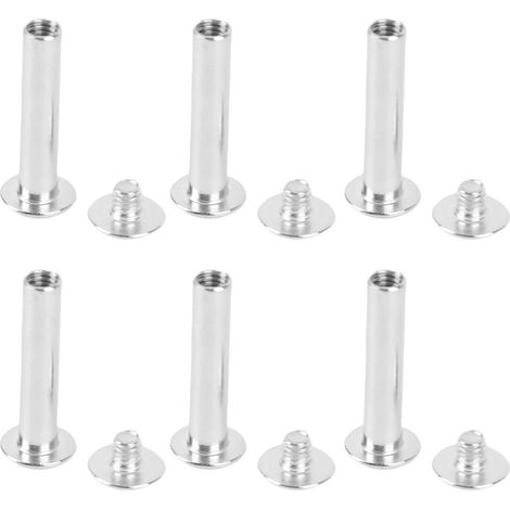 Lot de 30 rivets multifonctionnels en acier inoxydable à tête plate ronde pour la reliure de livres, pour travaux manuels, M4 5x24x9,5 mm (1/5)