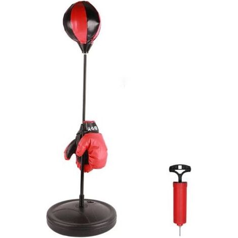 Sac de frappe réglable en hauteur pour enfants, ensemble de sport de boxe rapide, jeu de combat avec gants (1/5)