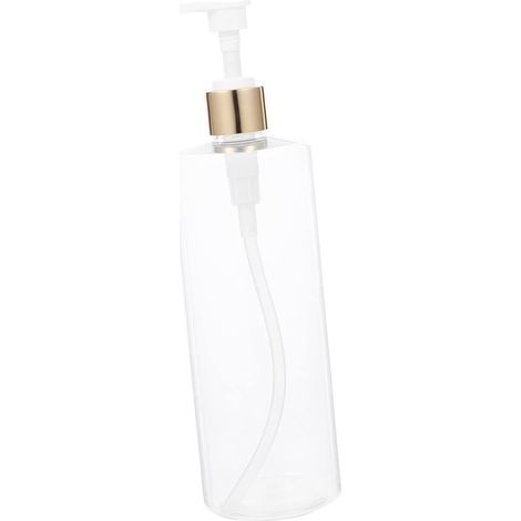 Botella de plástico transparente de 500 ml con dispensador de bomba, multiusos para el baño, champú, gel de baño.
