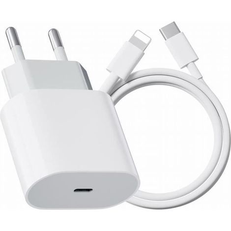 Chargeur Rapide - ELLBM - 20W - Compatible iPhone 13 Pro Max - Câble 1M - Type-C (1/4)