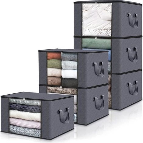 Sac Rangement Vetement,Sac De Rangement Vetement,Housse De Rangement,6pcs Sac de Rangement Vetement,Boîte de Rangement Sous lit (1/4)