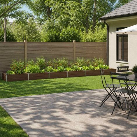 vidaXL Cama de Jardín Elevada Negro 480 x 80 x 24 cm (1/4)