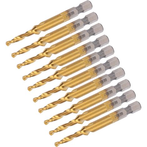 Kit de 10 tarauds M4 HSS, queue hexagonale, pour perçage et filetage acier rapide (1/5)