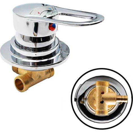 Mitigeur de douche en laiton, vanne inverseuse, mitigeur eau chaude/eau froide pour baignoire/douche (Intubation)