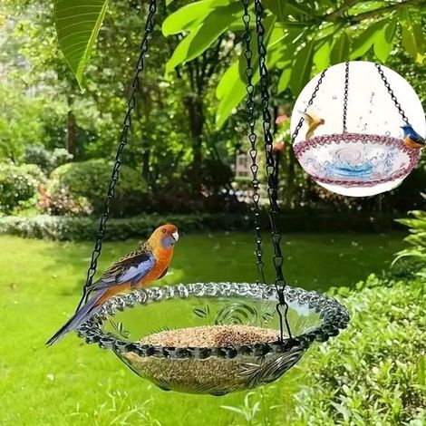 Baño colgante para pájaros de exterior (individual), Comedero colgante, Comedero para pájaros, regalo para amantes de las aves, 23,5 cm (1/5)