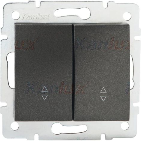 Interruptor doble Va-et-Vient - Graphite - 2 Levers - incorporado - 71x71mm (1/2)