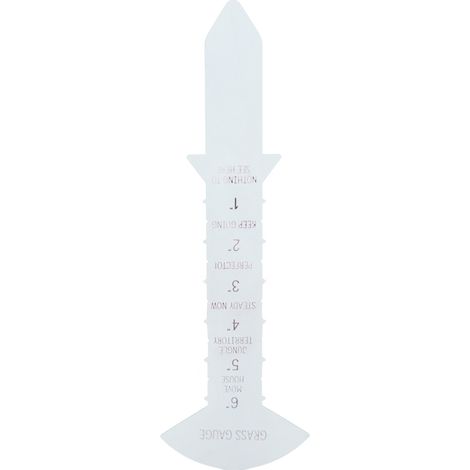 Jauge à gazon 30 cm, texte humoristique transparent, règle robuste en fer pour mesurer la hauteur de l'herbe dans le jardin ou la pelouse. (1/5)