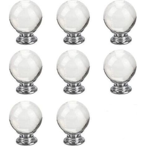 8pcs Ball Shaped Crystal Clear Glass Drawer Knobs For Kitchen Furniture Door Gift (1/5)