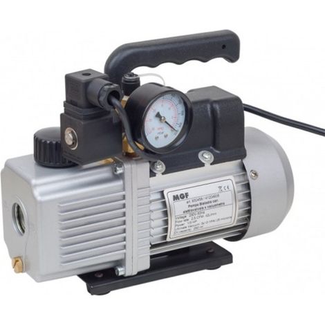 POMPA VUOTO BISTADIO CON ELETTROVALVOLA E VACUOMETRO LT56 - PORTATA LT/M 56 - DIM:305X123X230 MM - MGF