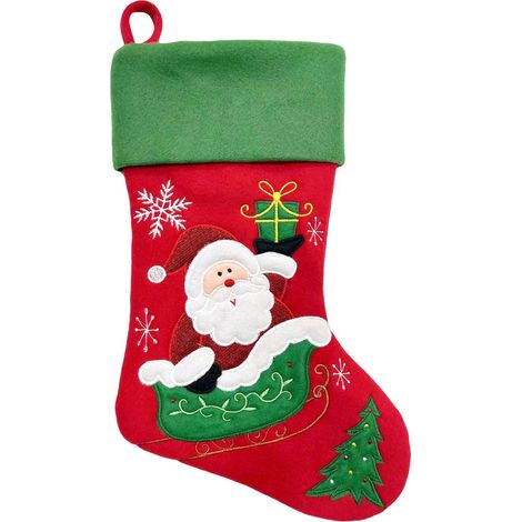 Dekoration MagicHome Weihnachten, Socke mit Santa, 41 cm (1/2)