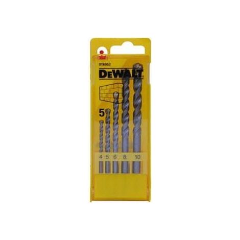 Coffret de 5 forets à béton Dewalt : 4, 5, 6, 8 et 10 mm