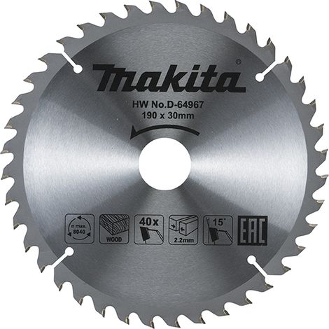 Lama per sega circolare Makita d-64967 190 mm 40 denti