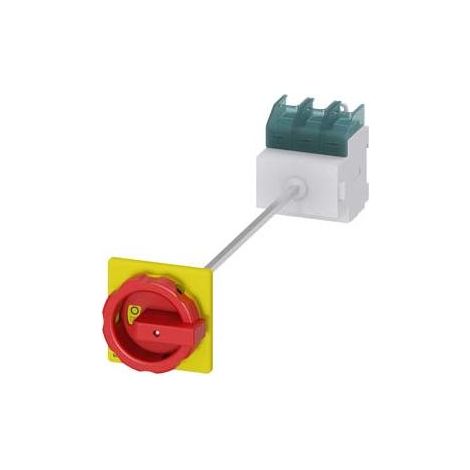 Interruttore principale/di emergenza 3P 100A 37kW AC23A 400V montaggio a piastra con albero pomello giallo-rosso 4 fori 3LD2714-0TK53