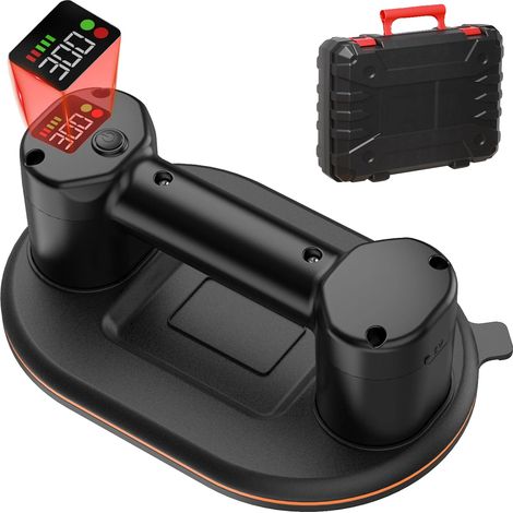 Elevador de baldosas por vacío, capacidad de carga de 300 kg, diseño ergonómico, color negro. (1/2)