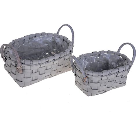 Set 2 Cesti Ovali in Vimini Larghezza 30 cm (1/4)