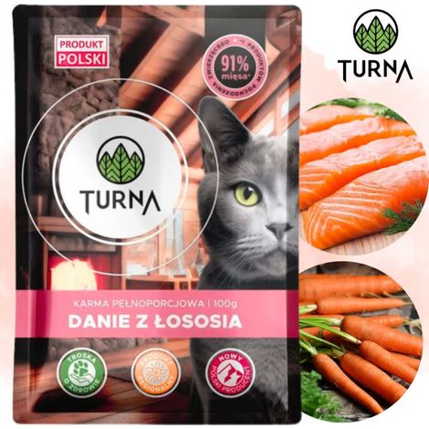 Pâtée pour chat Turna au saumon, 100 g (1/4)