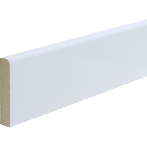 B.S. Bauprogramm Sockelleiste 2600 x 58 x 10 mm weiß Hochglanz Leiste Fußleiste (1/2)