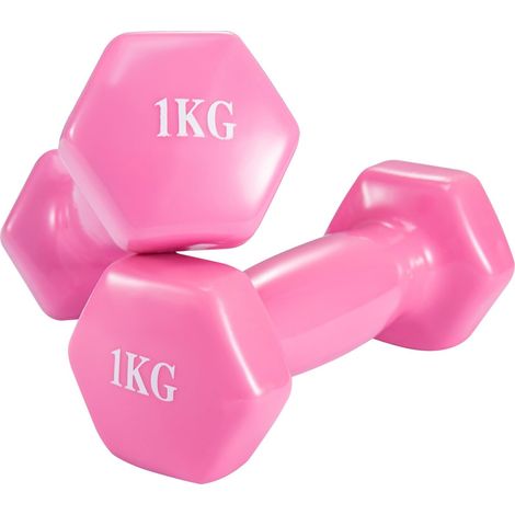 Youyijia Dumbbell Hand Weights Pair Home Exercise for Women Men Arm Pilates Dumbbells in 1kg Set (1/5)