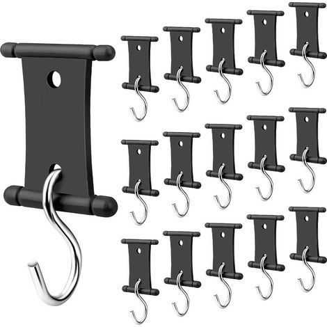 Lot de 16 Crochet, Support éclairage auvent, Plastique et métal, Pour camping-car tente fête extérieur (1/5)