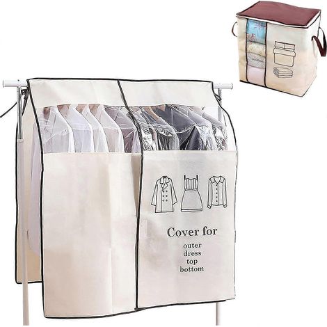 Filiyano-Housse de protection pour penderie, 120 x 120 cm, pour vêtements, penderie, anti-poussière. (1/5)
