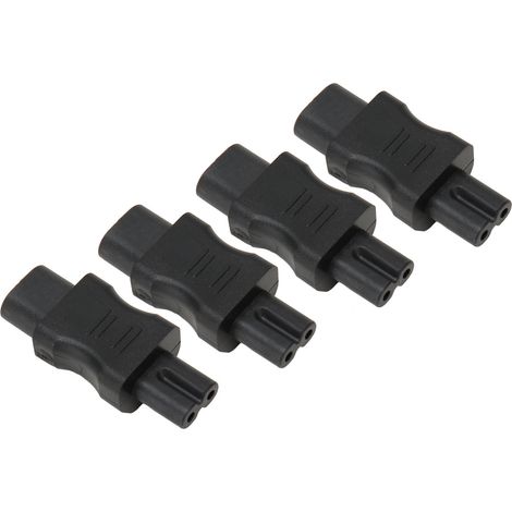 Lot de 4 adaptateurs de prise secteur IEC320 C8 vers IEC320 C7 pour châssis PDU, ordinateur portable et prise UPS (1/5)
