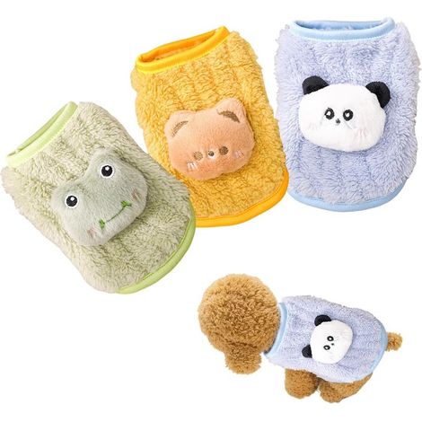 Lot de 3 Pulls Polaire Hiver Chiots, Petits Chiens & Chats (1/5)