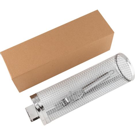 Panier à grill cylindrique roulant en acier inoxydable - Panier à grill roulant avec grill - Accessoires de cuisson pour grillades en plein air, légumes, essentiels de camping (1/3)