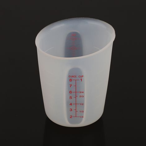 Transparenter, weicher Silikon-Messbecher, halbdurchlässiger Milchbecher (250 ml) (1/5)