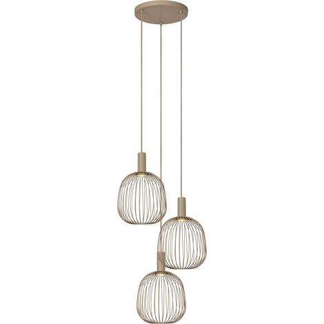Lampe pendante à 3 lampes Esterel Mini rond GU10 marron sable - 21446/13/41 (1/2)