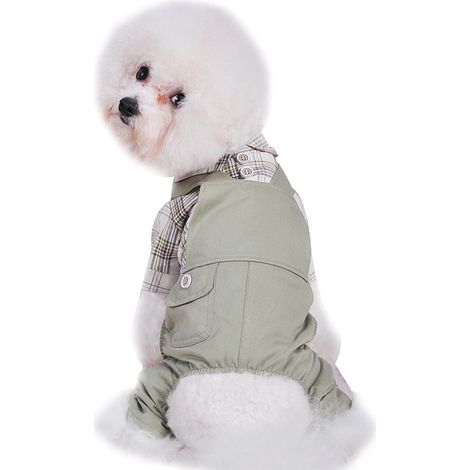 Salopette Pour Chien - En Denim Doux Et Respirant - Vêtement D'Été Pour Animaux De Compagnie - Taille Unique (1/5)
