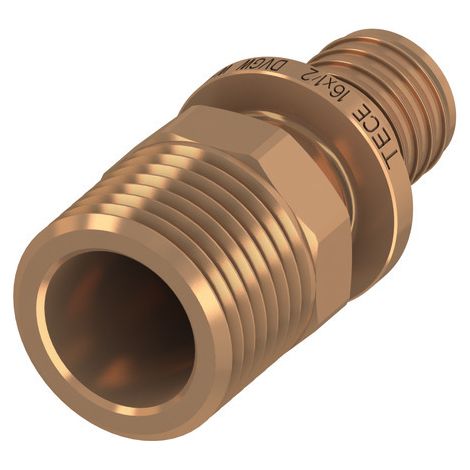Raccord de transition TECEflex en laiton rouge diamètre 32 mm x 11/4 AG