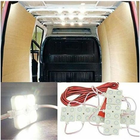 royaluxe --Kit d'éclairage d'intéri ultra lumineux 40 LED pour voiture, camion, camping-car, caravane, plafonnier (DC 12 V, blanc)(40LED) (1/4)