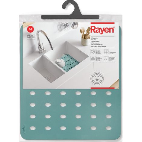 Rayen Tappeto Protettivo per lavello Protegge Le stoviglie Fori di drenaggio Proteggere Il lavandino Ante-Slip 27,5 x 32 cm Verde Aqua (1/4)