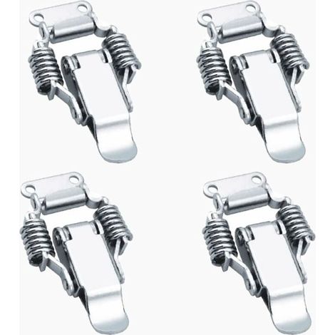 4 Pièce Verrou de Tension, Serrure à levier de verrouillage de boîte, Fermeture à Ressort Loquet, Serrure Tension En Acier Inoxydable (1/4)