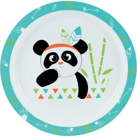 Assiette micro-ondable pour enfant, Blanc et Multicolore (1/4)