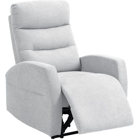 Sillón reclinable ajustable con reposapiés, sillón tapizado moderno, gris claro. (1/5)