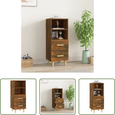 Holzschrank -  Sideboard Räuchereiche 34,5x34x90 cm Holzwerkstoff (1/5)