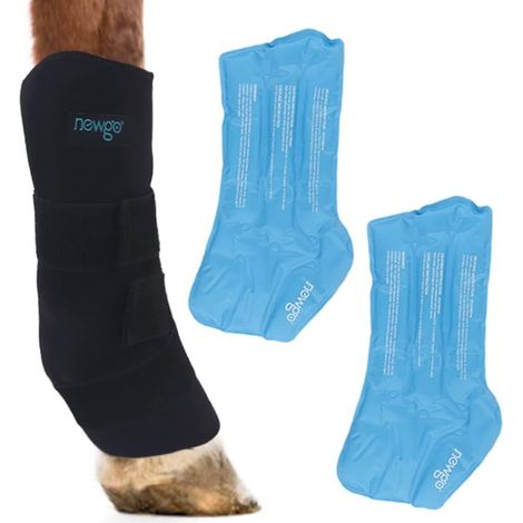 Guêtres froides cheval (maintien ferme) - Matériau extérieur confortable - 2 blocs de refroidissement amovibles et bandage lavables (1/5)