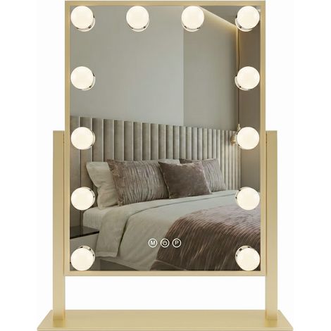 Mirror Rea Style Led Gold