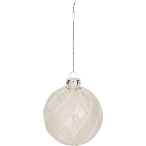 Palla di vetro ritorta d.8cm bianco - Atmosphera créateur d'intérieur