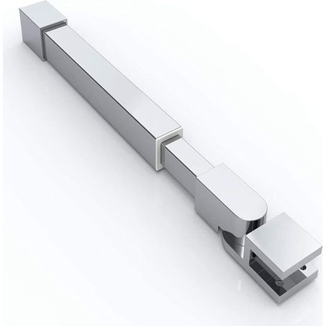 Barre de support stabilisatrice pour parois de douche, plafond, douche, cabine de douche, acier inoxydable, ronde, réglable, épaisseurs de verre 6-10 mm GS34 (300-450 mm) (1/5)