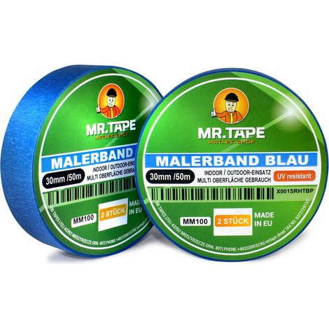 Starkes blaues Papier-Malerband 30 mm/50 m, UV-beständig bis 30 Tage, günstig