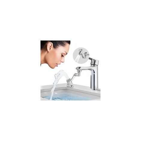 Autres accessoires de robinetterie，Rallonge de robinet pivotant à 1080°  Aérateur d'eau universel pour évier  2 modes  Pour cuisine, salle de bain  Angle de rotation à 360°  Bras robotique multif