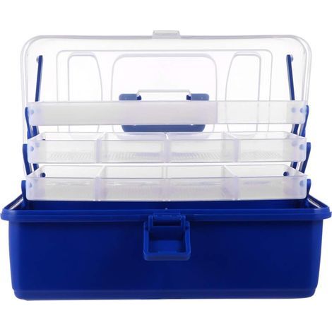Boîte de rangement multifonction à trois couches-Boîte à outils pliable pour loisirs créatifs, fournitures de couture, boîte à médicaments (1/5)
