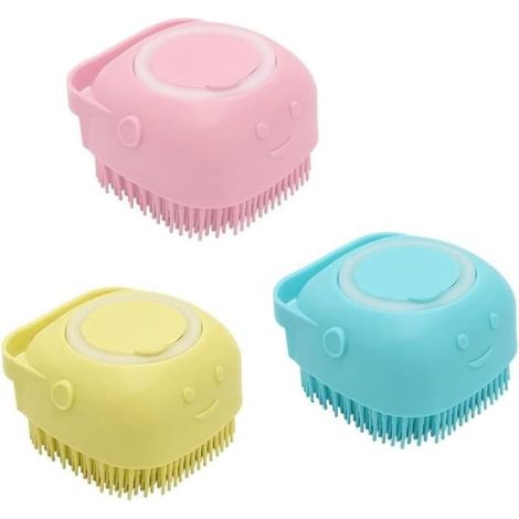 Brosse de bain pour chien et chat en caoutchouc de silicone, Brosse de massage en silicone pour chiot, Brosse de Bain en Silicone (1/4)