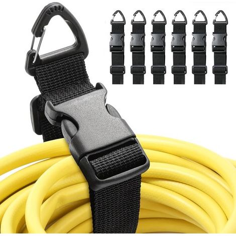 Organizador de cables de extensión de 6 piezas, Correas de almacenamiento resistentes, Organizador de cables de extensión ajustable, Negro (1/5)