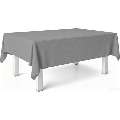 Nappe En Toile Cirée - 100x140 Cm - Pvc Et Polypropylène - Pour Salle À Manger - Gris (1/5)