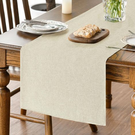 Chemin de Table Polyester Beige 40×100 cm