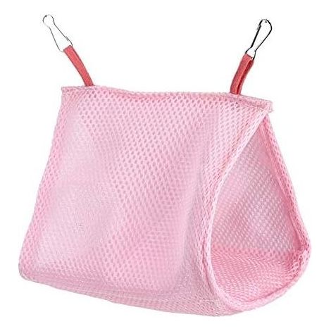 17x11x16cm Pink Hanging Hammock for Pet Birds, Parakeet Budgie Parakeet Cage Hanging Bed Tent Nest Mesh Breathable